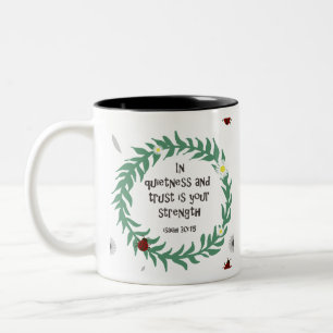 Ruhe und Vertrauen Zweifarbige Tasse