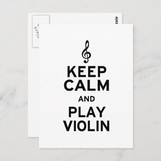Ruhe und Violine behalt Postkarte (Vorne/Hinten)