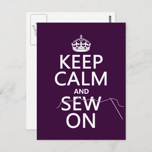 Ruhe und Wiedernähen behalten (in allen Farben) Postkarte (Vorne/Hinten)