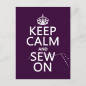 Ruhe und Wiedernähen behalten (in allen Farben) Postkarte (Vorderseite)