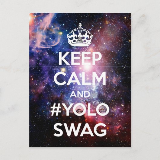 Ruhe und #yoloswag behalten postkarte (Vorderseite)