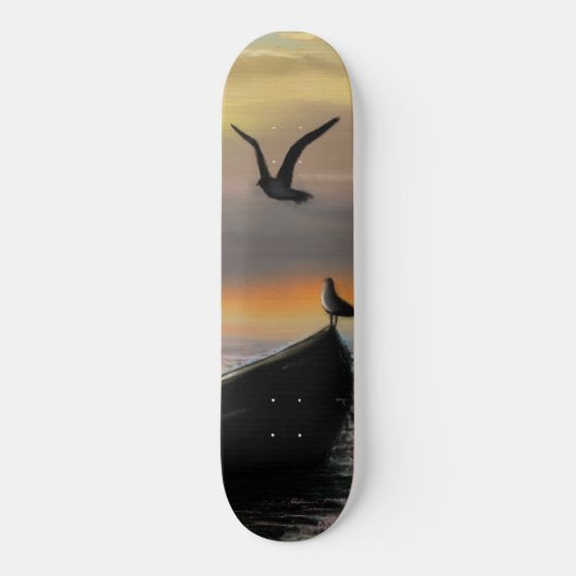 Ruhe - Wasserfarbe Skateboard (Vorderseite)