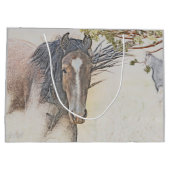 Ruhe, wilde Pferde, große Geschenktasche Große Geschenktüte (Rückseite)