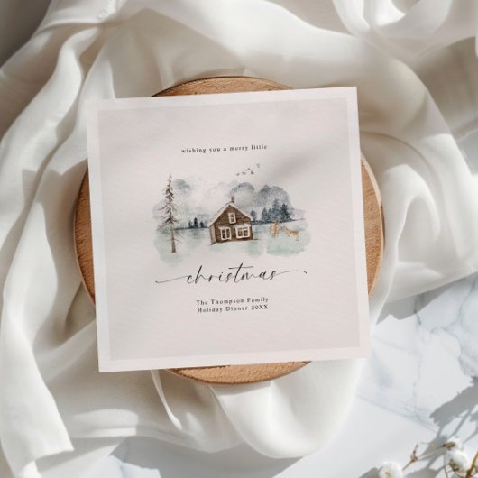 Ruhe Winter Landschaft Weihnachten Serviette