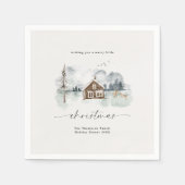 Ruhe Winter Landschaft Weihnachten Serviette (Vorderseite)