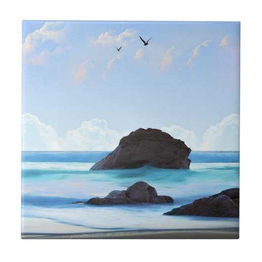 Ruhe, Wolken, ruhige Schönheit Fliese (Vorderseite)