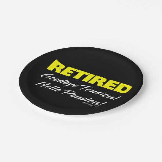 Ruhegehälter Hellow Pension (Dunkel) Pappteller (Schrägansicht)