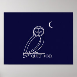 Ruhegeist Eule – Minimalistisches Nachtweisheitsde Poster