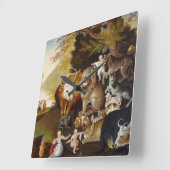 Ruhegelände, c.1834 (Erdöl auf Leinwand) Quadratische Wanduhr (Winkel)