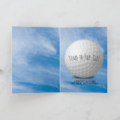 Ruhegolfball und -tasche im Gras Karte (Innenseite)