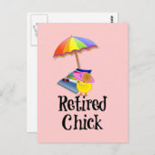 Ruheküken, Spaß für die Altersvorsorge Postkarte (Vorne/Hinten)