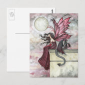 Ruhelose Ruby Fee und Drache Postkarte (Vorne/Hinten)