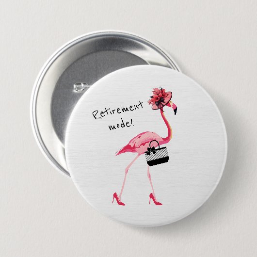 Ruhemodus! Chic Classy Pink Flamingo Button (Vorne & Hinten)