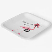 Ruhemodus! Chic Classy Pink Flamingo Pappteller (Gewinkelt)