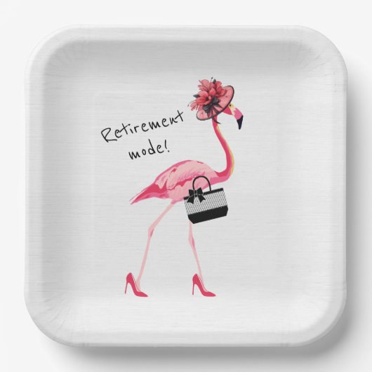 Ruhemodus! Chic Classy Pink Flamingo Pappteller (Vorderseite)