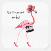 Ruhemodus! Chic Classy Pink Flamingo Quadratischer Aufkleber (Vorderseite)