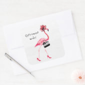 Ruhemodus! Chic Classy Pink Flamingo Quadratischer Aufkleber (Umschlag)
