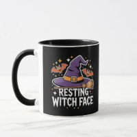 Ruhen Hexe Gesicht Beängstigend Broomstick Funny H