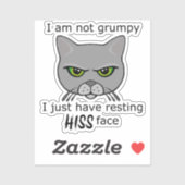 Ruhen seiner Gesichtskatze Gray Cat - Vorteile PAC Aufkleber (Blatt)