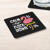 Ruhen Sie den Flock Down Funny Pink Flamingo Rechteckiger Pappuntersetzer (angewinkelt)