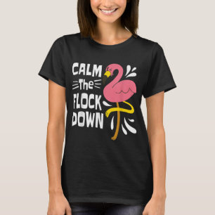 Ruhen Sie den Flock Down Funny Pink Flamingo T-Shirt