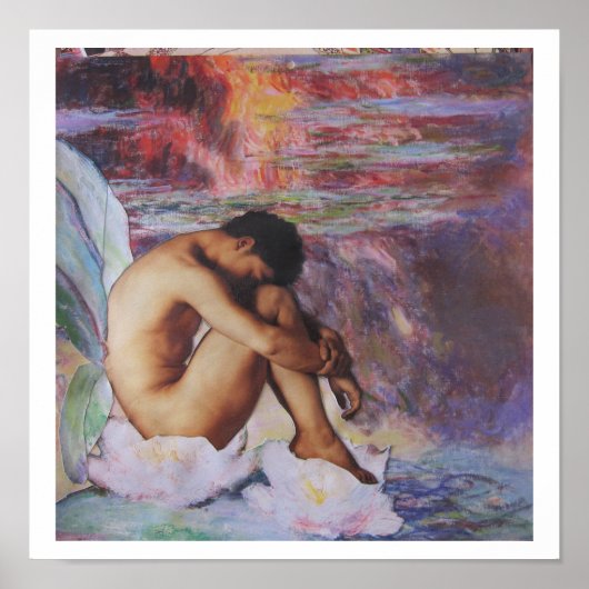 Ruhende Fee in Monets Garten - Collage-Kunst Poster (Vorne)