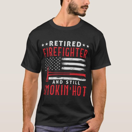 Ruhende Feuerwehrleute Ruhestand Thin Red Line T-Shirt (Vorderseite)