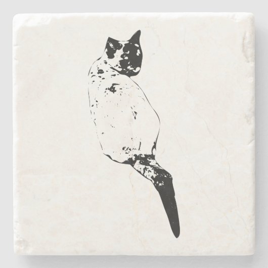Ruhende Katze, subtiler Charme Steinuntersetzer (Vorderseite)