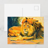 Ruhende Löwen Postkarte (Vorne/Hinten)