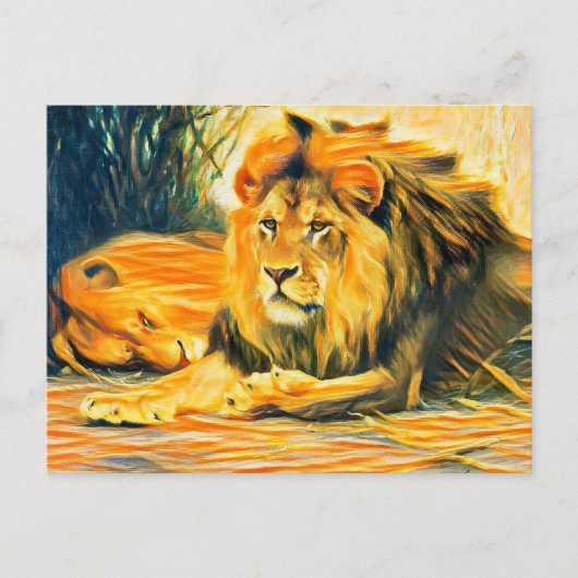 Ruhende Löwen Postkarte (Vorderseite)