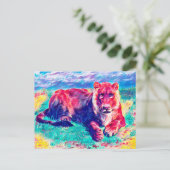 Ruhende Löwin Postkarte (Stehend Vorderseite)