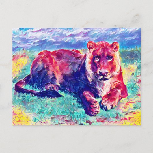 Ruhende Löwin Postkarte (Vorderseite)