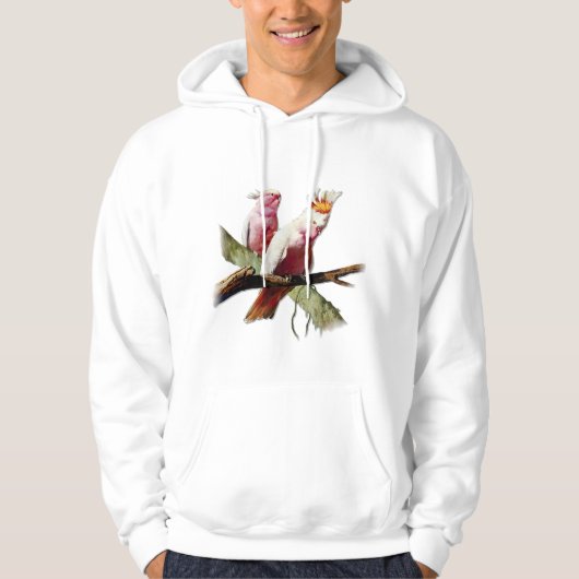 Ruhende rosa Kakados Hoodie (Vorderseite)