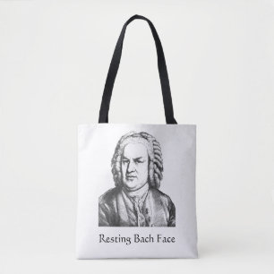 Ruhender Bach-Gesicht Klassischer Musikkomponist Tasche