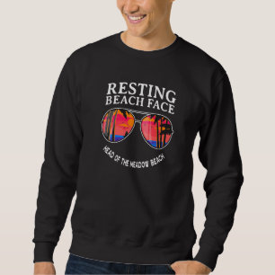 Ruhender Kopf des Wiesenstrand Ozean Humor Sweatshirt