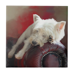 Ruhender Westie Fliese