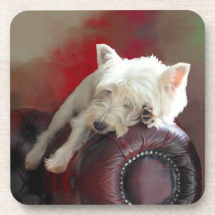 Ruhender Westie Untersetzer