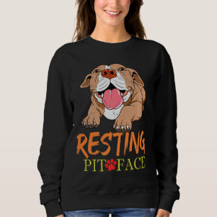 Ruhendes Pit-Gesicht Pitbull-Geschenk Pit Bull Ter Sweatshirt