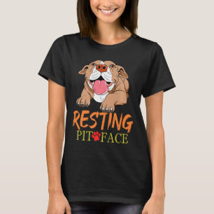 Ruhendes Pit-Gesicht Pitbull-Geschenk Pit Bull Ter T-Shirt