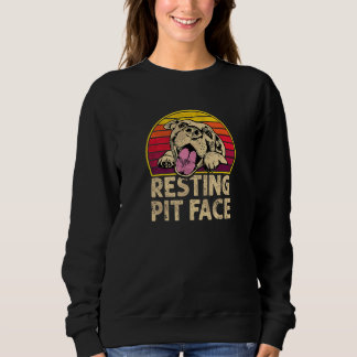 Ruhendes Pitbull-Gesicht Hundebesitzer Sweatshirt