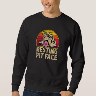 Ruhendes Pitbull-Gesicht Hundebesitzer Sweatshirt