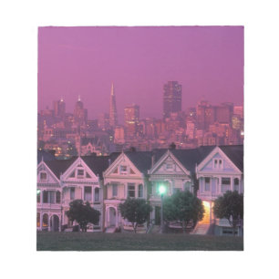 Ruhenhäuser bei Sonnenuntergang in San Francisco, Notizblock