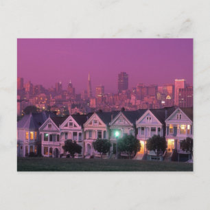Ruhenhäuser bei Sonnenuntergang in San Francisco, Postkarte