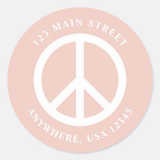 Ruheschild Retrosa boho Rücksendetikett Runder Aufkleber (Vorderseite)