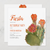 Ruhesta Fiesta Cactus Floral Watercolor Script Einladung (Vorne/Hinten)