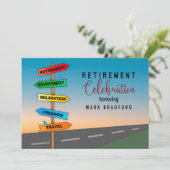 Ruhestagsfeier Einladung Straßenschilder Name (Stehend Vorderseite)