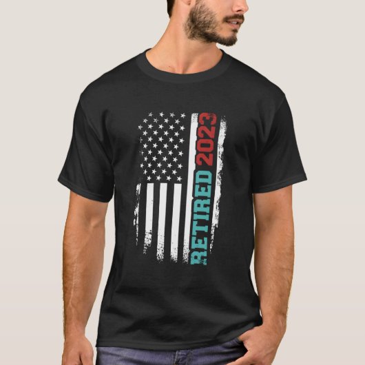 Ruhestand 2023 US-amerikanische Flagge für das Ruh T-Shirt (Vorderseite)