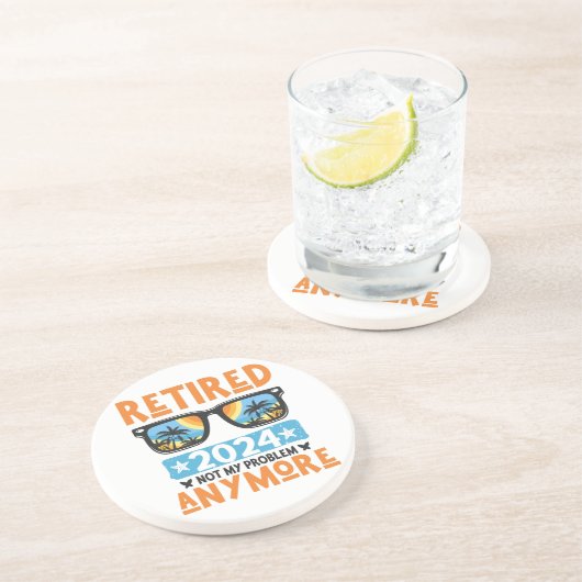 Ruhestand 2024 Nicht mein Problem mehr Ruhestand Getränkeuntersetzer (Seite)