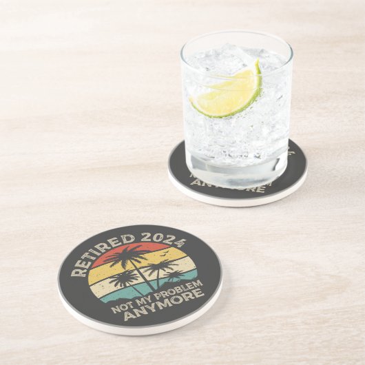 Ruhestand 2024 Nicht mein Problem mehr Ruhestand Getränkeuntersetzer (Seite)