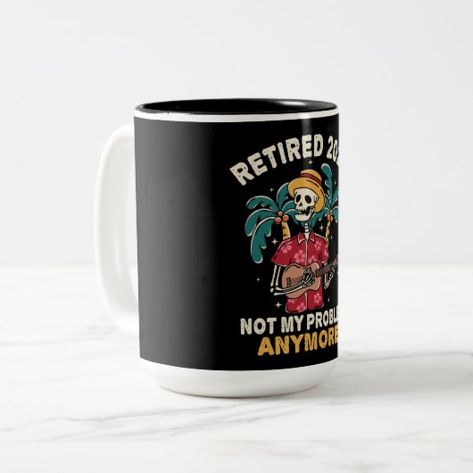 Ruhestand 2024 Nicht mein Problem mehr Ruhestand Zweifarbige Tasse (Vorderseite Links)